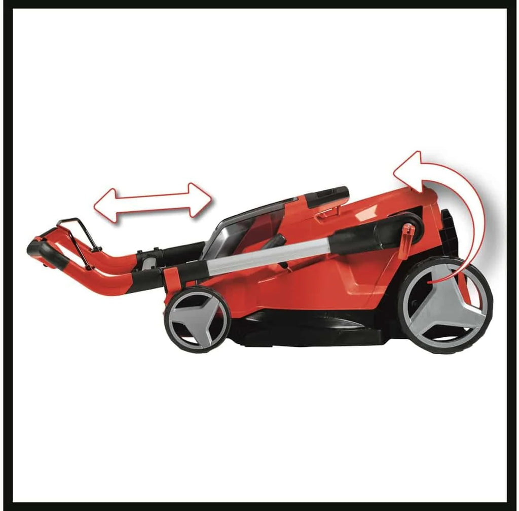 Einhell Kosiarka akumulatorowa RASARRO 36/42 Power X-Change (36 V, szerokość cięcia 42 cm, do 550 m², szczotka do mulczowania, pojemność 50 l, akumulatory i ładowarka)