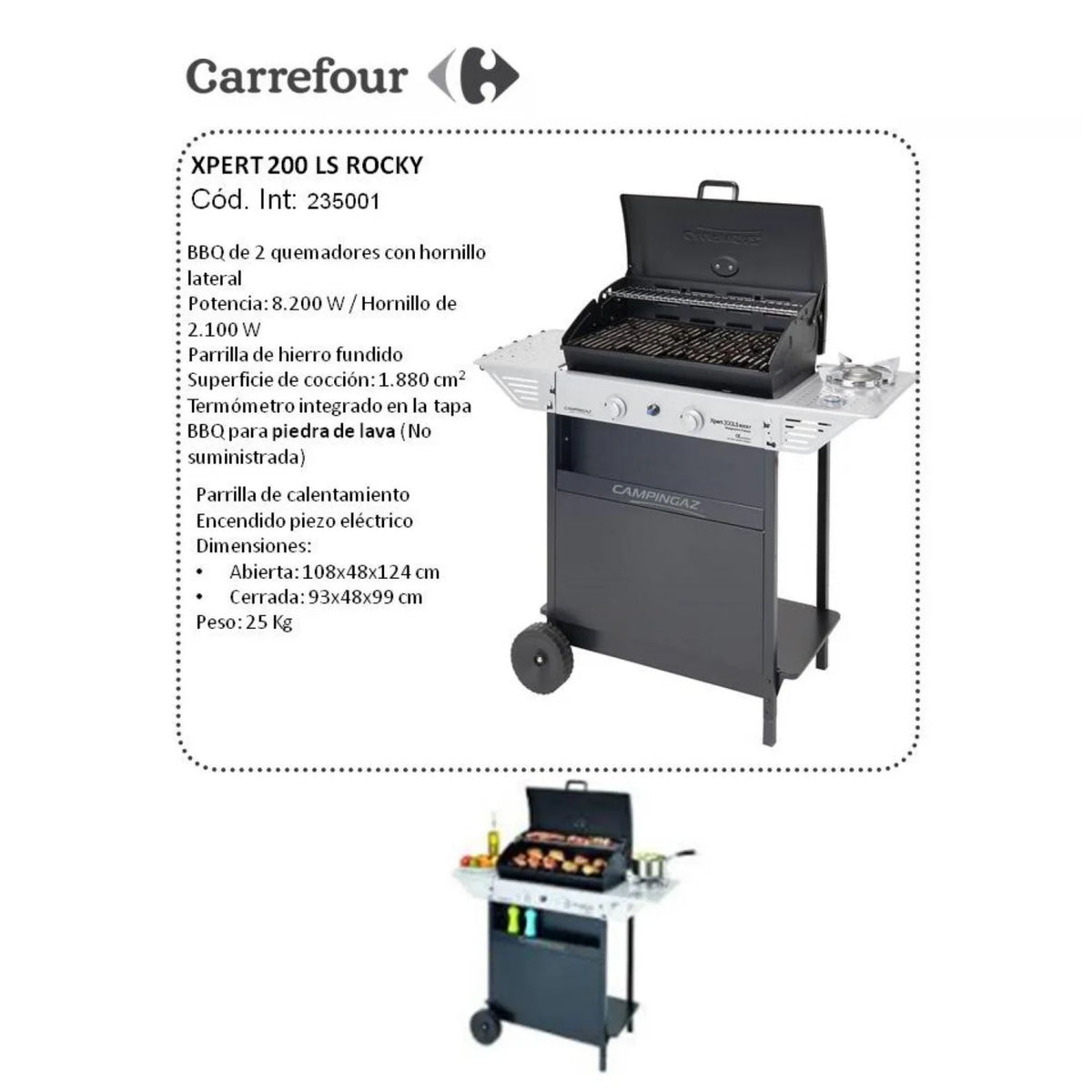 Grill gazowy Xpert 200 LS Rocky z 2 palnikami