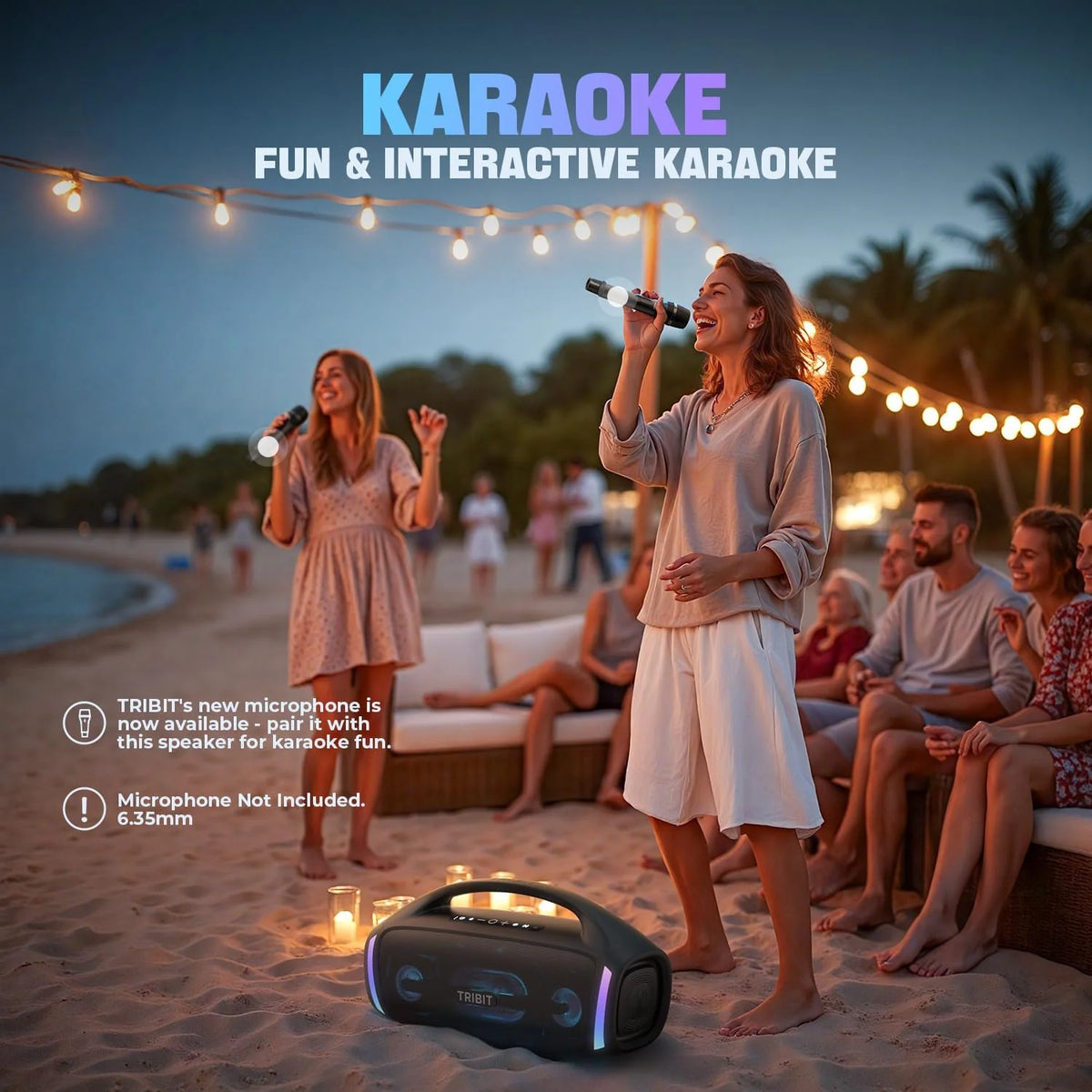 TRIBIT StormBox Blast 2 Głośnik Bluetooth 200W, Przenośny z Subwooferem, XBass, LED, Bluetooth 5.4, IP67, Korektor EQ, 30H Odtwarzania, Funkcja Karaoke – Idealny na Imprezy Plenerowe i Plażę