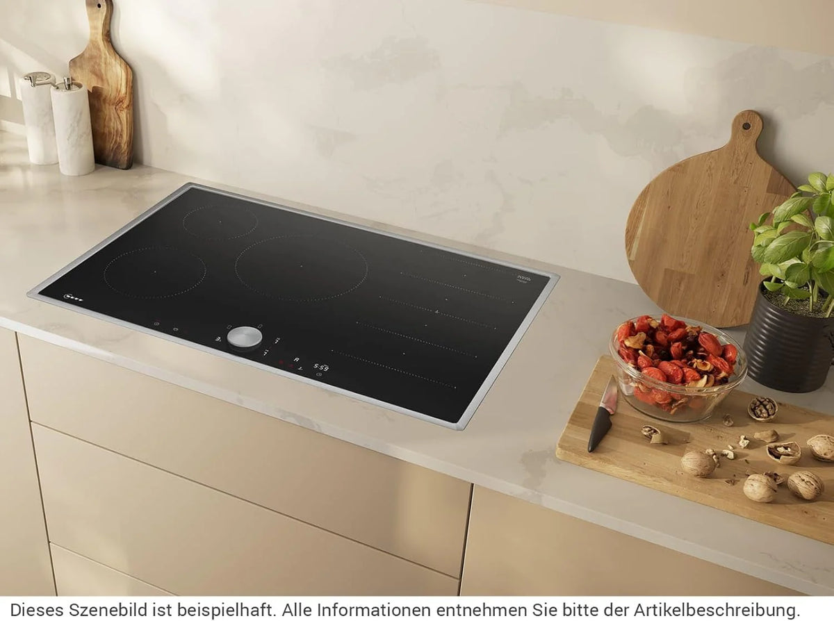 NEFF T68STV4L0 płyta indukcyjna N90, samowystarczalna płyta grzewcza z ceramiki szklano-ceramicznej, szerokość 80 cm, Twist Pad, Flex Induction, Home Connect, Smart Hood Automatic, przylegająca,