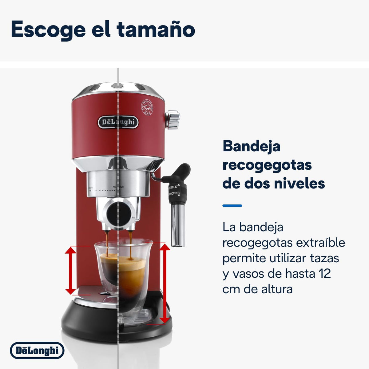 De'Longhi Dedica – Ekspres do kawy ze stali nierdzewnej z pompką do kawy mielonej lub na kapsułki, espresso i cappuccino, zbiornik 1,3 litra, system zapobiegający kapaniu, model EC685.M, kolor metaliczny