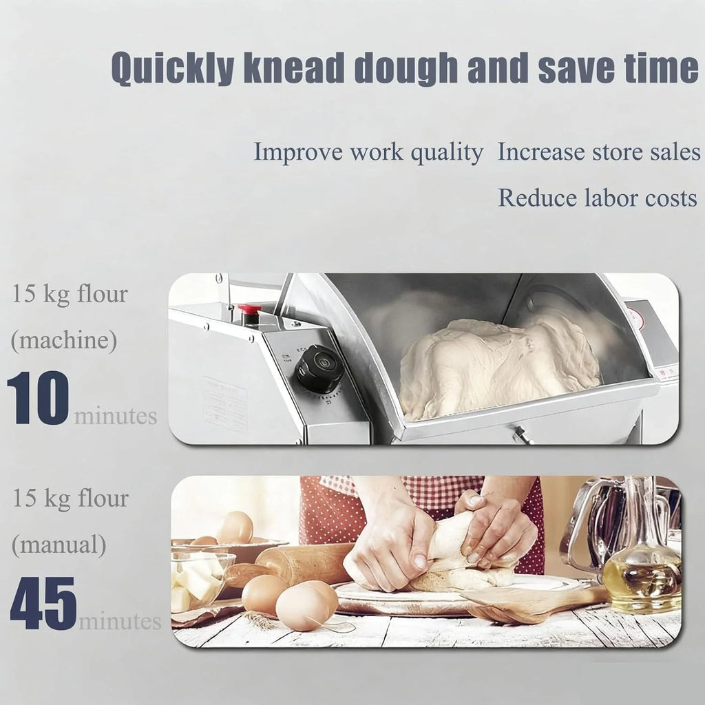 1100w/1500w Profesjonalny Mikser Spiralny Do Ciasta,Uniwersalny Komercyjny Mikser Do żywności,Elektryczny Blender,Timerem,30/50/70/100 Kg/H,Na Pizzę,Makaron,Chleb I Pieczywo 3KG