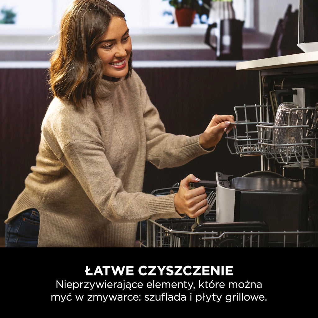 Ninja MAX Dwustrefowa frytkownica, 2 szuflady, 9,5 l, zero oleju, Air Fry, Max Crisp, Roast, Bake, Reheat, Dehydrate, nieprzywierające kosze do mycia w zmywarce, Złoty odcień kamienia, DZ400EUSTGD