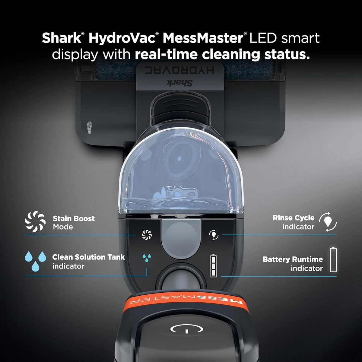 Odkurzacz przewodowy Shark HydroVac MessMaster na mokro i sucho, 3 w 1, uniwersalny mop i system samoczyszczący, lekki, mocne ssanie, do twardych podłóg i dywanów, granatowy, WD161