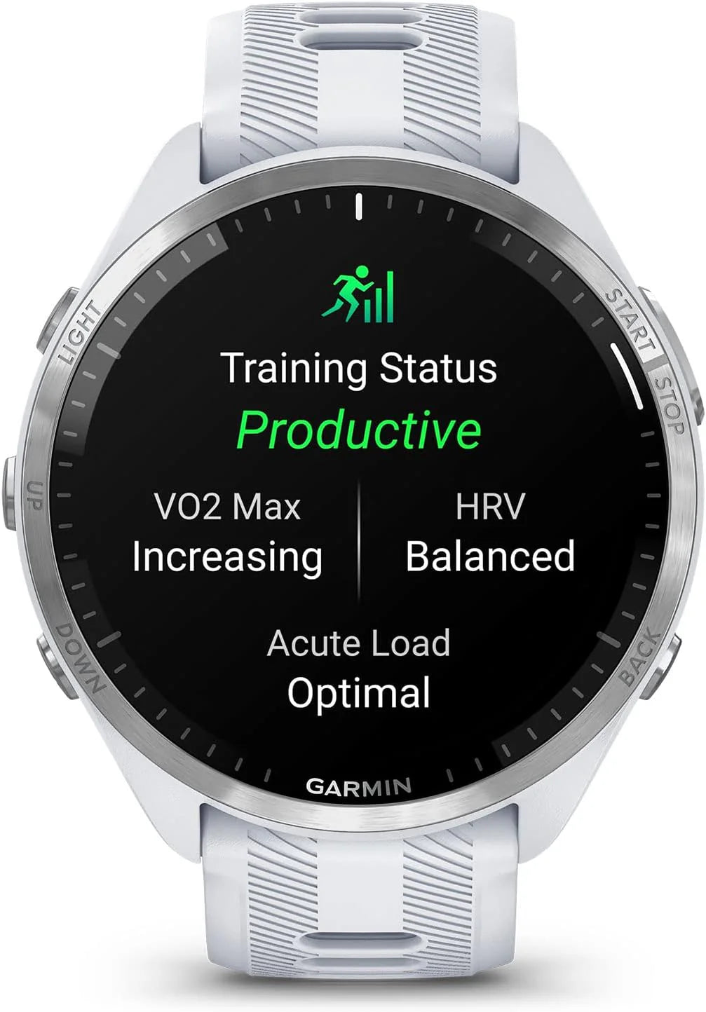 Garmin Forerunner® 965 Inteligentny zegarek do biegania, kolorowy wyświetlacz AMOLED, pomiary treningu i informacje o odzyskiwaniu, czarny i pudrowo-szary, 010-02809-00