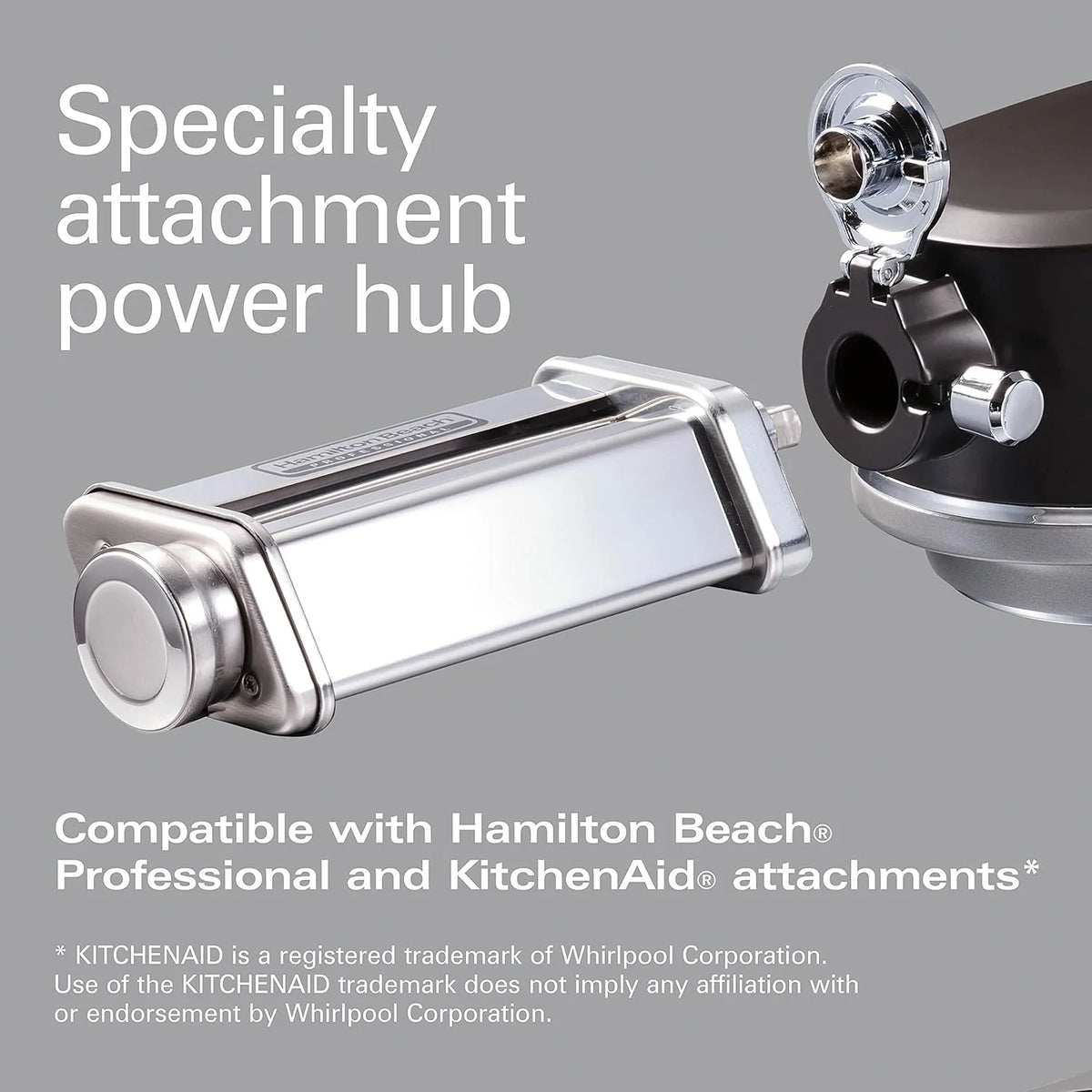 Hamilton Beach Professional Metalowy blender stojący ze specjalnym pojemnikiem mocującym, miska o pojemności 5 litrów, 12 prędkości, w zestawie płaska trzepaczka, hak do ciasta, trzepaczka (63240)