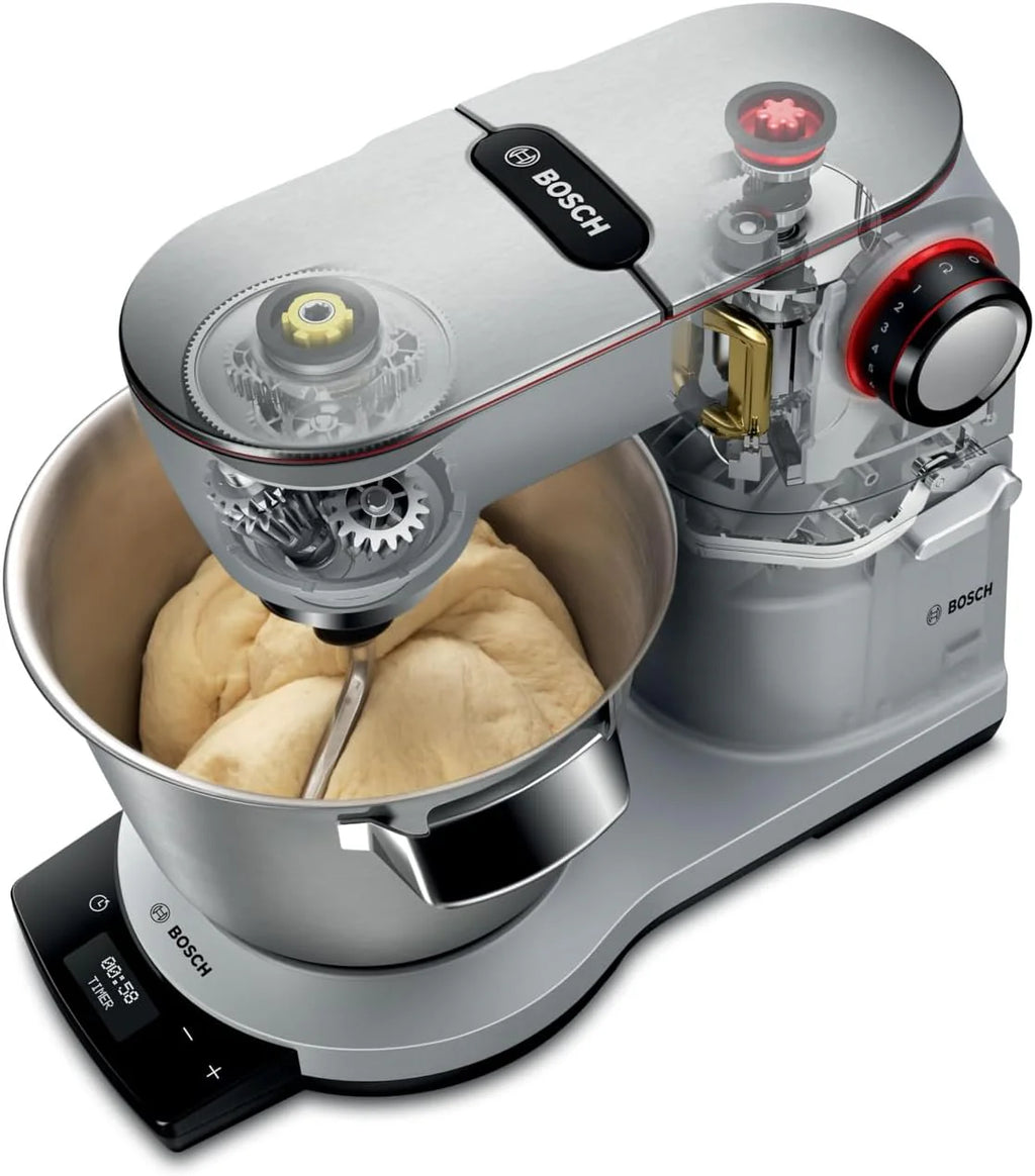 Bosch Robot Kuchenny z Wbudowaną Wagą MUM9AX5S00 Optimum, Tworzywo Sztuczne/Metal, 1600 W, 5,5 l, Srebrny