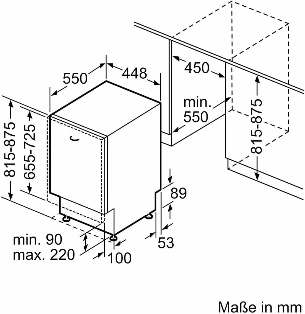 Siemens SR53HS74KE, iQ300, inteligentna, częściowo zintegrowana zmywarka, 45 cm, program Eco 50°C, varioSpeed Plus, kosz górny z regulacją wysokości, rackmatik, zabezpieczenie przed dziećmi