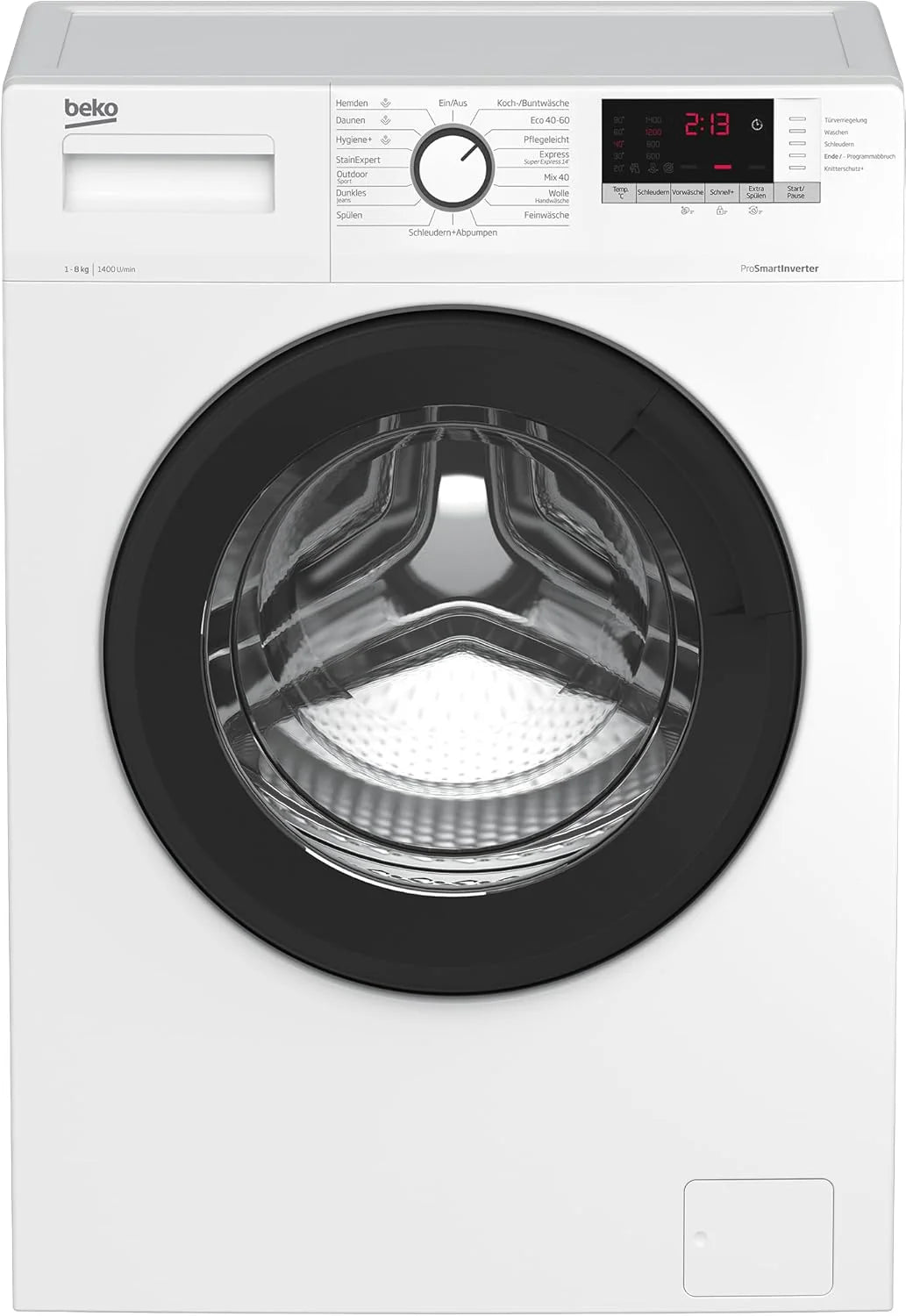 Beko WLM81434NPSA pralka wolnostojąca, w pełni automatyczna, 8 kg, SteamCure, funkcja uzupełniania AddXtra, wybór wirowania 1400 obr./min, higiena + nadaje się dla alergików, biała