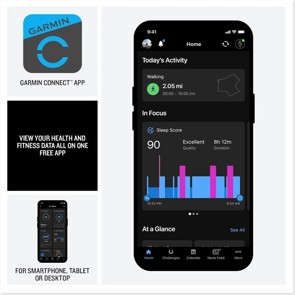 Garmin Venu 4 Premium Smartwatch GPS 41mm, AMOLED, Latarka LED, Slate Black/Black