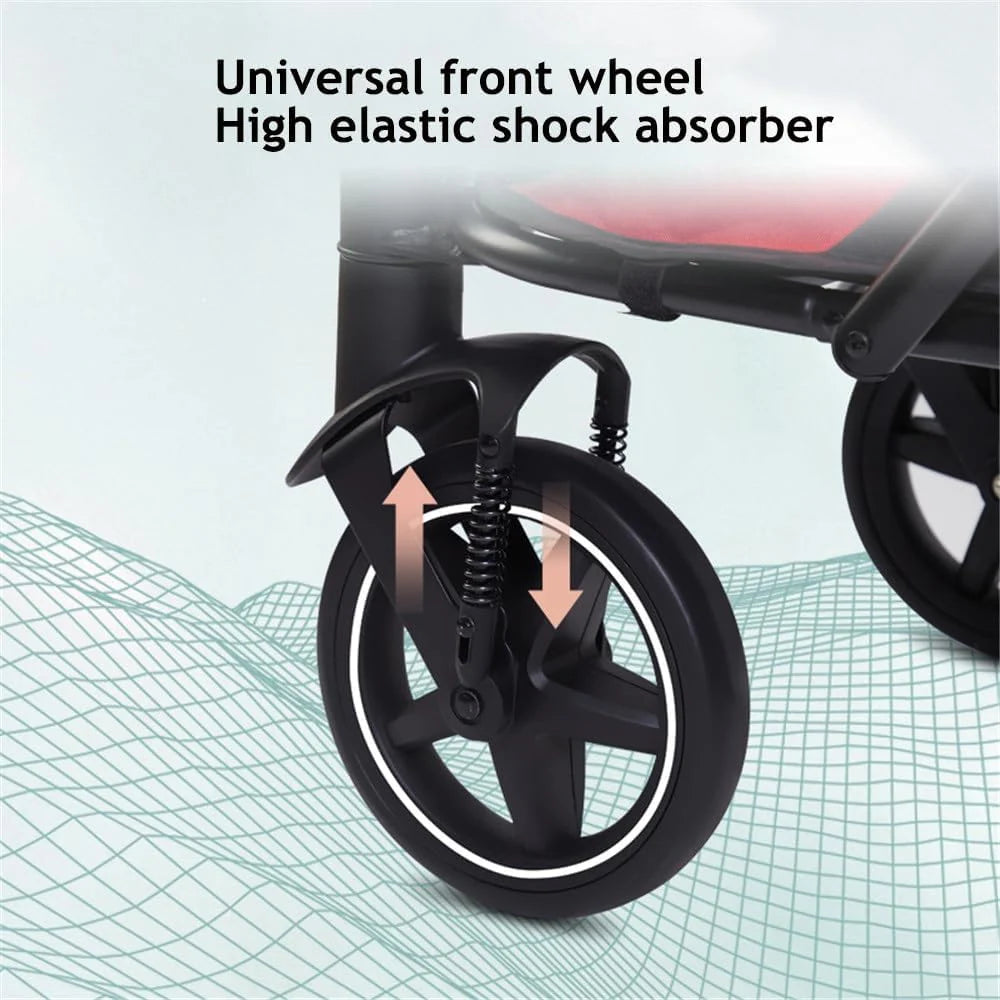 Składane Nosidełko Wózek Spacerowy Luksusowe Wózki Spacerowe Dla Dużych Psów Duży Wózek Dla Psa Premium Pet Pushchair 4-kołowy Wózek Dla Kota, Psa I Nie Tylko (Color : A)