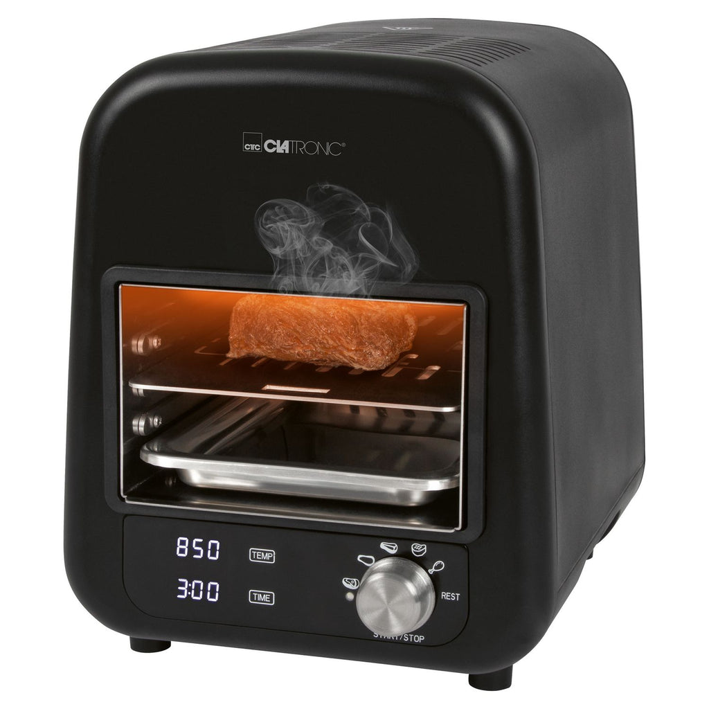Grill elektryczny na podczerwień Clatronic EBG 3760, grill ceramiczny, 5 programów gotowania, 850°C, czarne wnętrze, 1600 W