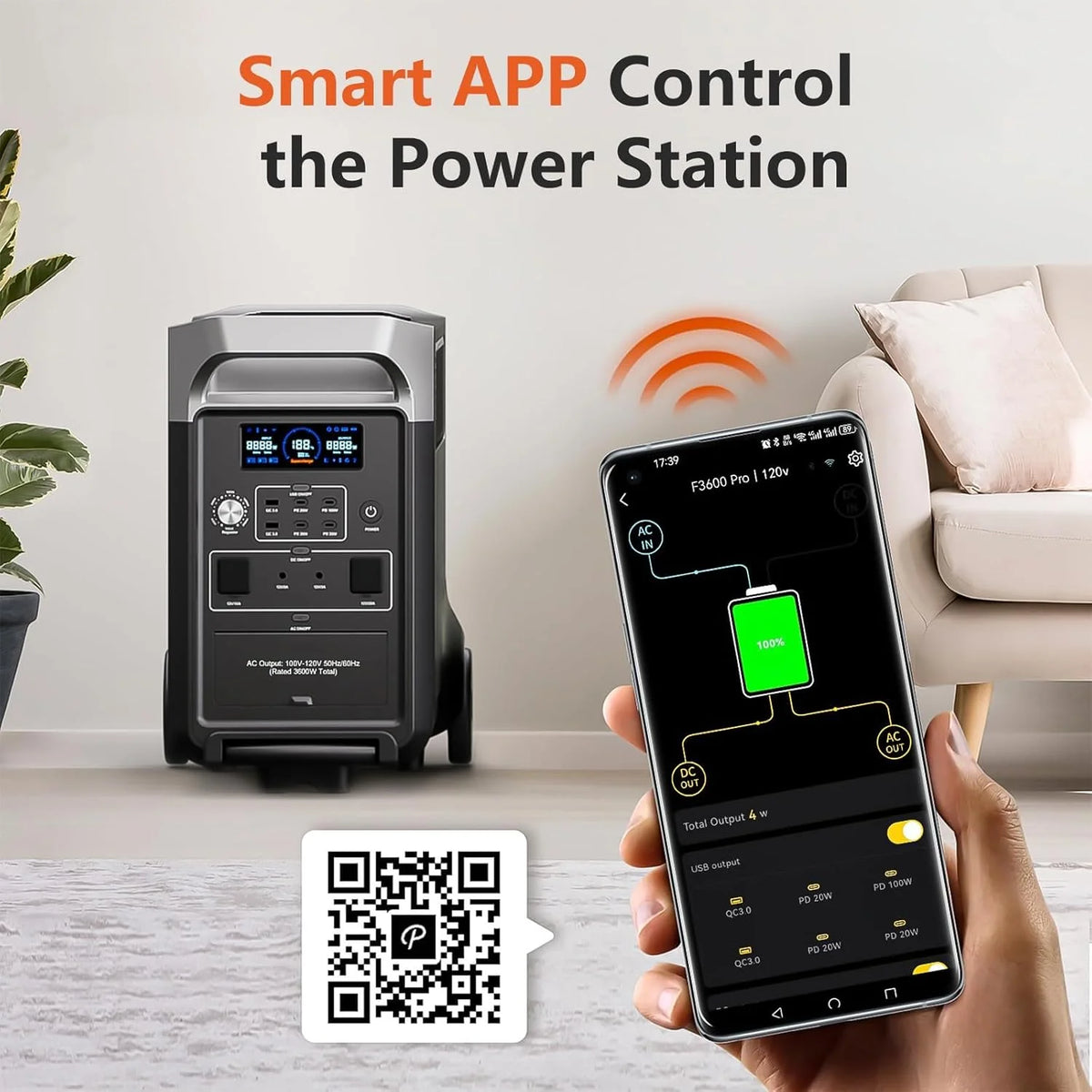 FOSSiBOT F3600 Pro Generator z panelem solarnym 420 W, przenośne zasilanie LiFePO4 3840 Wh, 3 x 230 V AC 3600 W (szczyt 7200 W), generator burzowy, oświetlenie LED do biwakowania, kampera, awarii