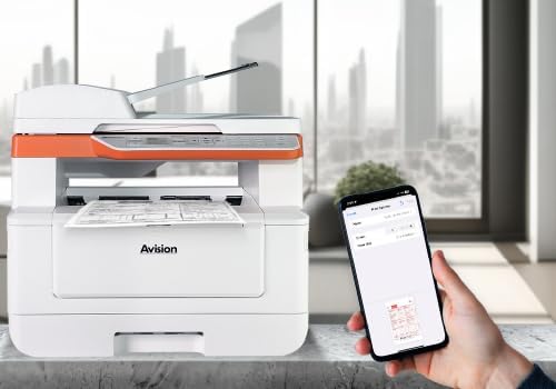 Avision AM40Q MFP A4 drukarka wielofunkcyjna, czarno-biała drukarka laserowa, skaner, kopiarka, USB, LAN, Wi-Fi, Airprint, mobilne drukowanie z systemem Windows 7 do 11, MacOS10.9 (do pobrania)