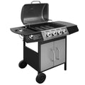 Grill gazowy VidaXL z 4+1 strefami gotowania, czarno-srebrny