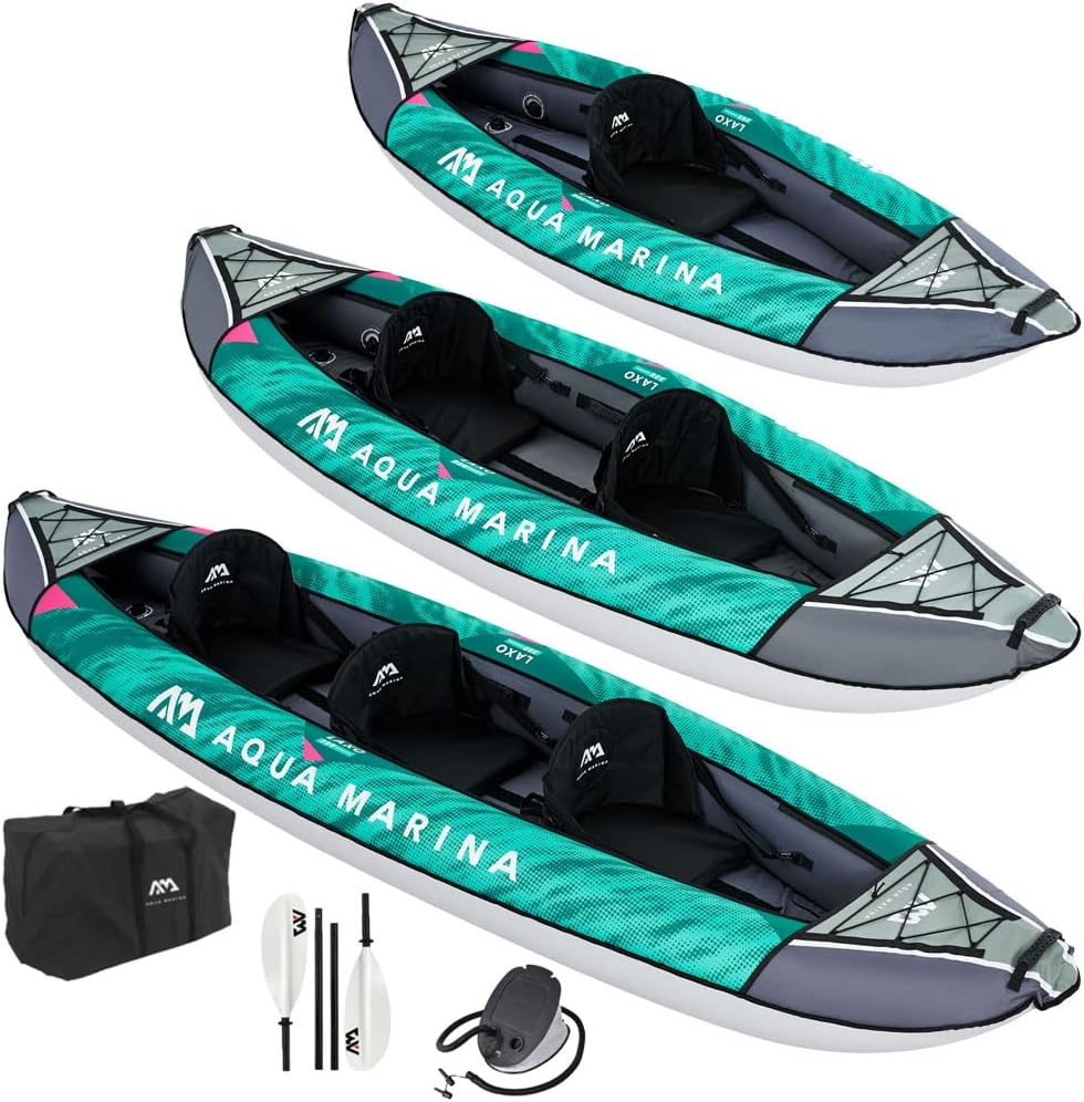 Aqua Marina Laxo-320, nadmuchiwany kajak rekreacyjny dla 2 osób, długość 320 cm, 2022