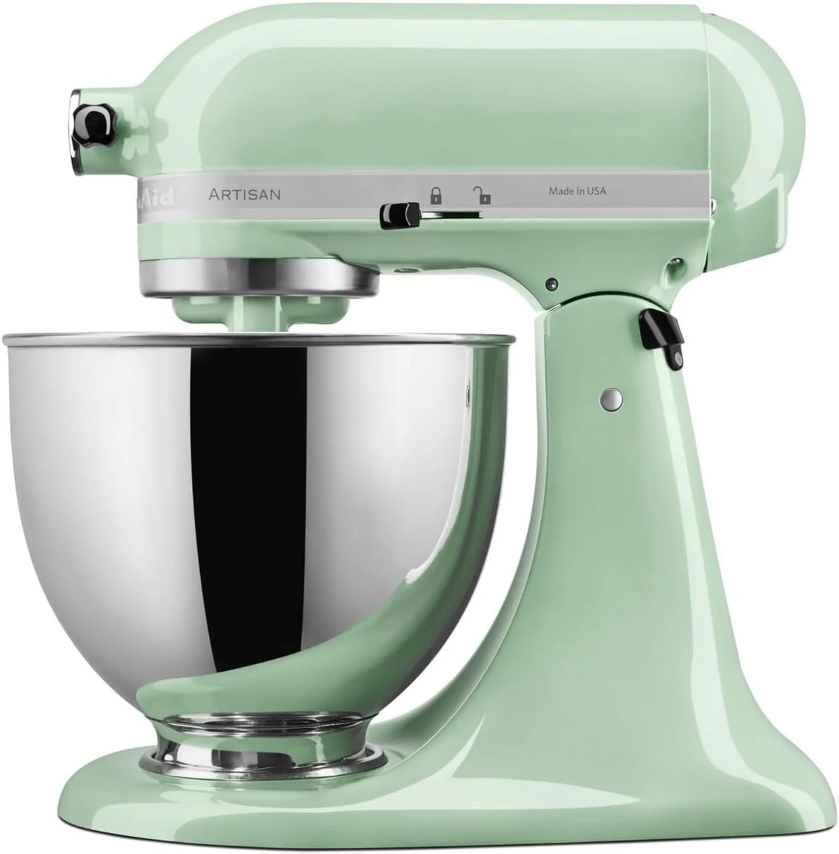 KitchenAid Robot kuchenny I Artisan I wielofunkcyjny robot kuchenny z odchylaną głowicą, z 4 akcesoriami, 4,8 l (pistacjowy)