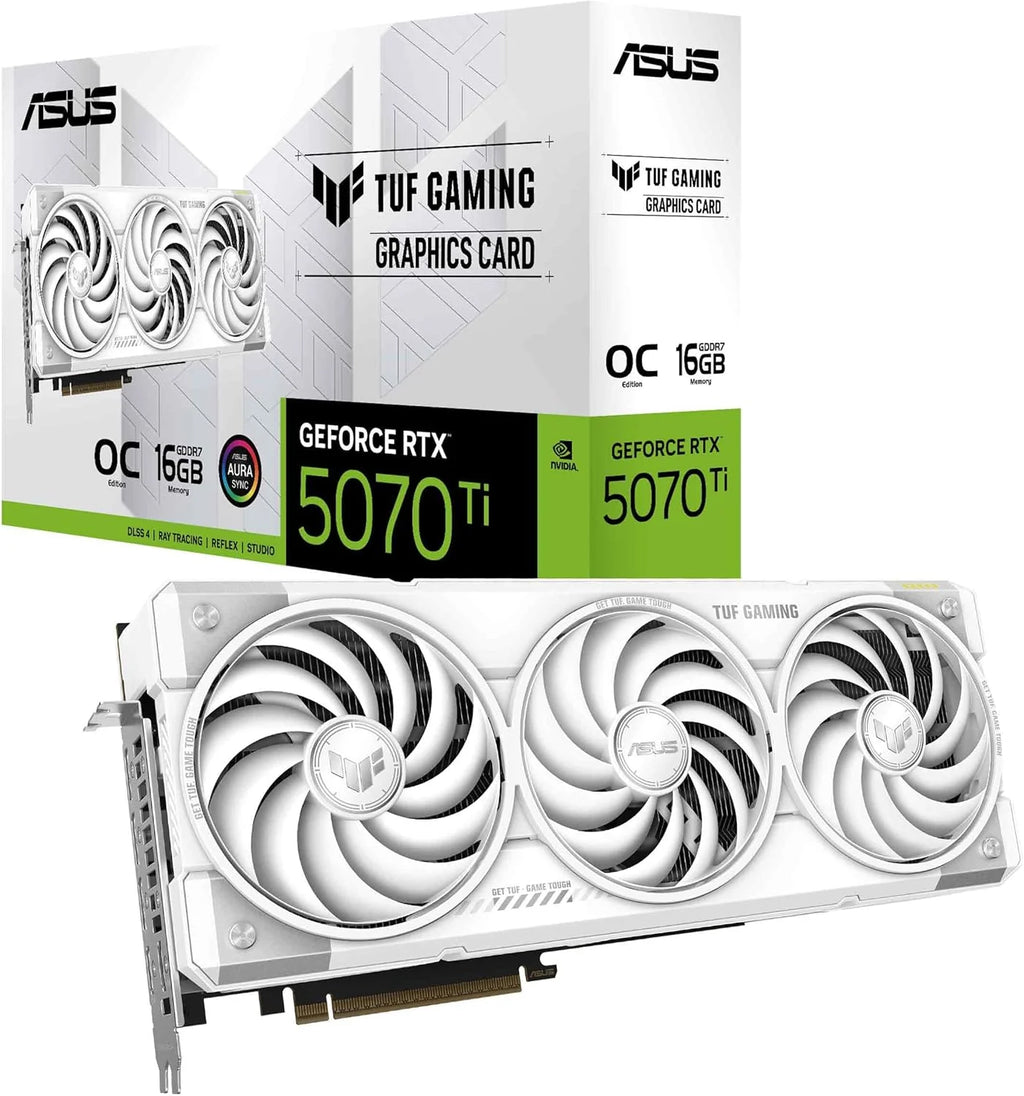 ASUS Dual NVIDIA GeForce RTX 5070 OC Edition, karta graficzna 12 GB GDDR7, 192 bity, PCIe 5.0, 2 wentylatory Axial-Tech, 1 HDMI 2.1, 3 DisplayPort 2.1, GPU Tweak III, biały, DUAL-RTX5070-O12G