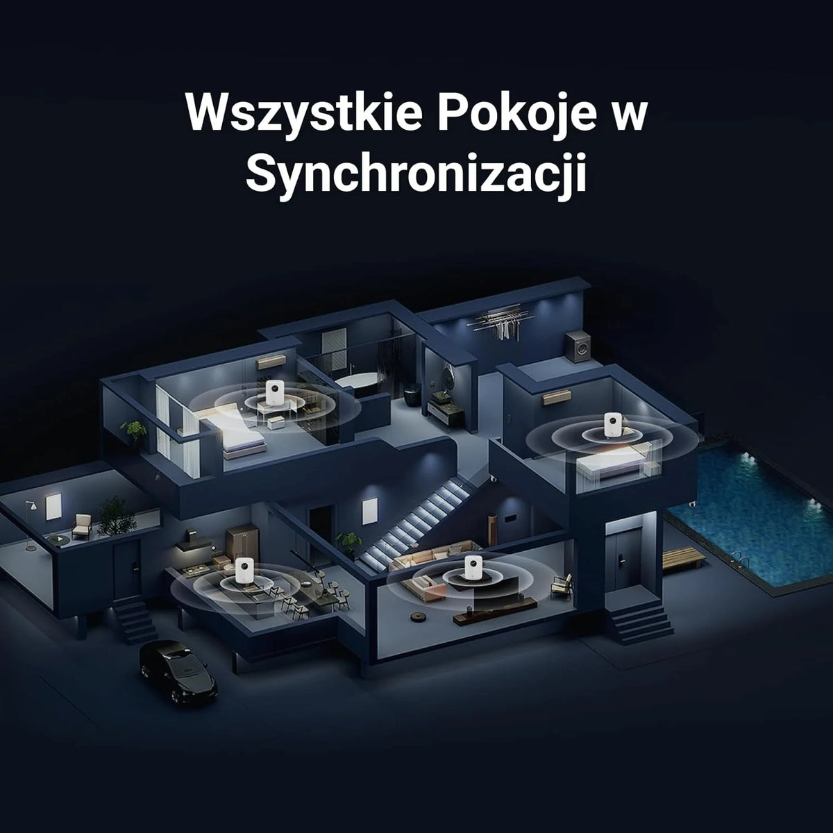 WiiM Sound inteligentny głośnik z ekranem 1,8″, Hi-Res 24-bit/192 kHz, AI RoomFit™, 100 W, Wi-Fi 6E/Bluetooth 5.3, multiroom i stereo, pilot w zestawie, Czarny
