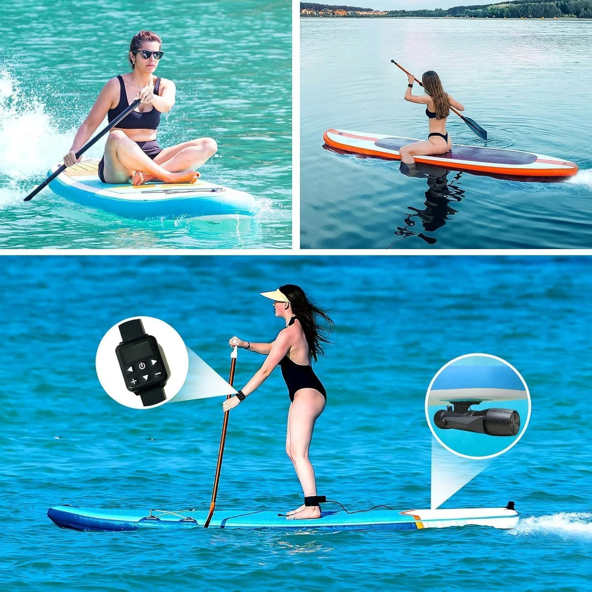 Skuter podwodny, 900 W, wymienny akumulator 16 Ah, 2,8 m/s, napęd elektryczny do deski SUP, surfingowej i kajaka, wodoodporny do 30 m, wielofunkcyjny sprzęt do snorkelingu/nurkowania