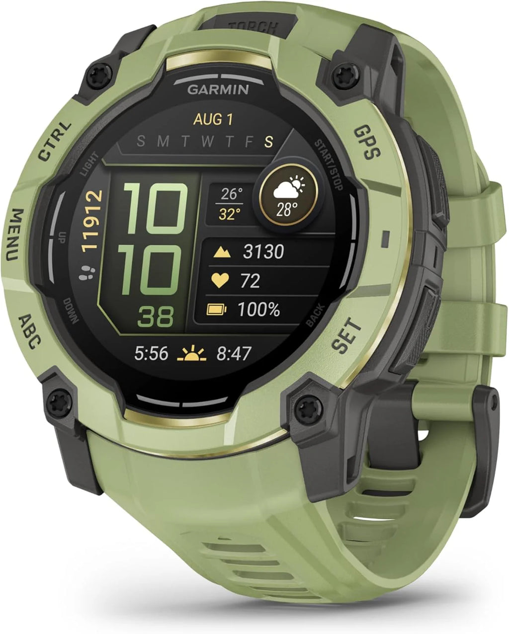 Garmin Instinct 3 SOLAR Wytrzymały Smartwatch GPS, 45 mm, Wbudowane Aplikacje Sportowe i Zdrowotne, Latarka LED, 10ATM, Sunburst
