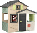 Smoby Life – domek zabaw Friends House EVO z 2 drzwiami, 6 oknami i wyjmowanym stołem piknikowym – wykonany z materiałów pochodzących z recyklingu, z ochroną UV, dla dzieci w wieku od 3 lat (7600810208)