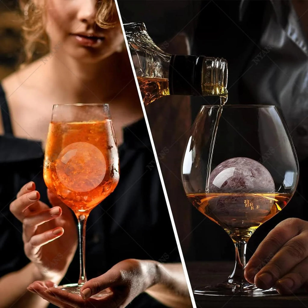 Kostkarka do lodu do whisky, sferyczna kostkarka do lodu z funkcją samoczyszczenia, zapewnia 42 przezroczyste kulki lodu dziennie do domu lub baru