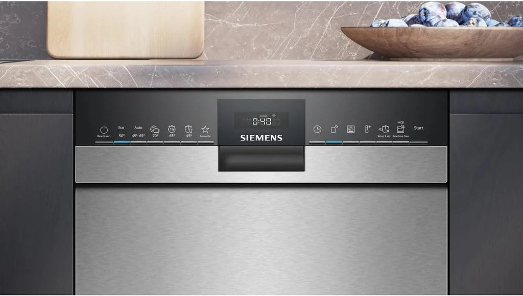 Siemens SR53HS74KE, iQ300, inteligentna, częściowo zintegrowana zmywarka, 45 cm, program Eco 50°C, varioSpeed Plus, kosz górny z regulacją wysokości, rackmatik, zabezpieczenie przed dziećmi
