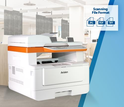Avision AM40Q MFP A4 drukarka wielofunkcyjna, czarno-biała drukarka laserowa, skaner, kopiarka, USB, LAN, Wi-Fi, Airprint, mobilne drukowanie z systemem Windows 7 do 11, MacOS10.9 (do pobrania)
