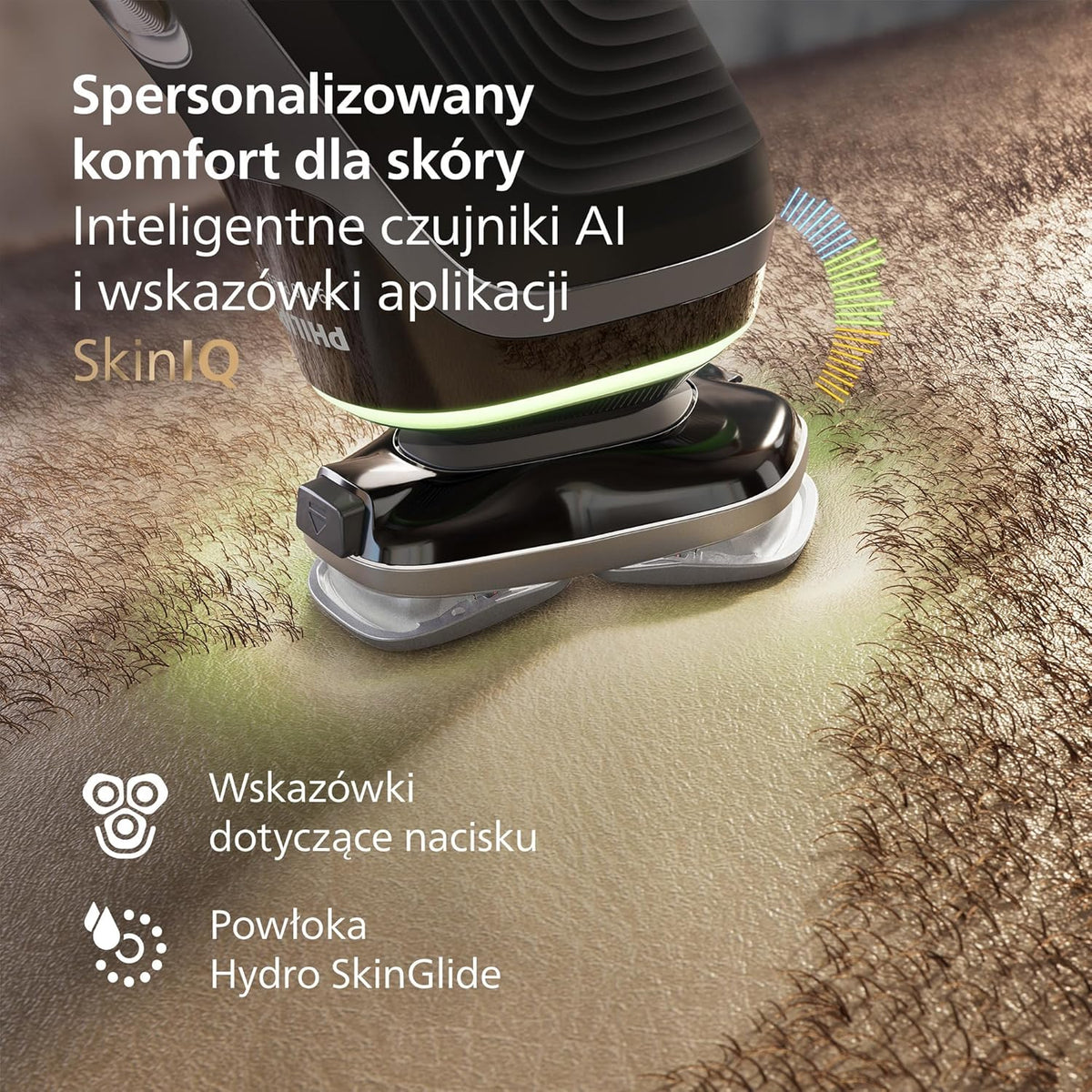 Philips Shaver i9000 Prestige, golarka elektryczna do golenia na sucho i mokro z technologią Skin IQ, System Triple Lift & Cut, podwójne ostrza SteelPrecision 360º, stylizator brody, Model XP9202/33