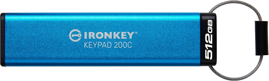 Kingston IronKey klawiatura 200C typu C szyfrowana sprzętowo pamięć flash USB FIPS 140-3 poziom 3 (w toku) z 256-bitowym szyfrowaniem sprzętowym XTS-AES - IKKP200C/512GB