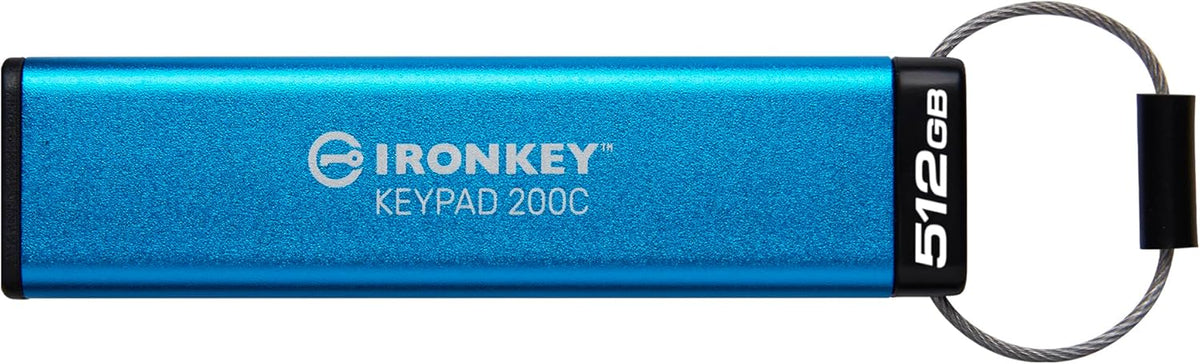 Kingston IronKey klawiatura 200C typu C szyfrowana sprzętowo pamięć flash USB FIPS 140-3 poziom 3 (w toku) z 256-bitowym szyfrowaniem sprzętowym XTS-AES - IKKP200C/512GB