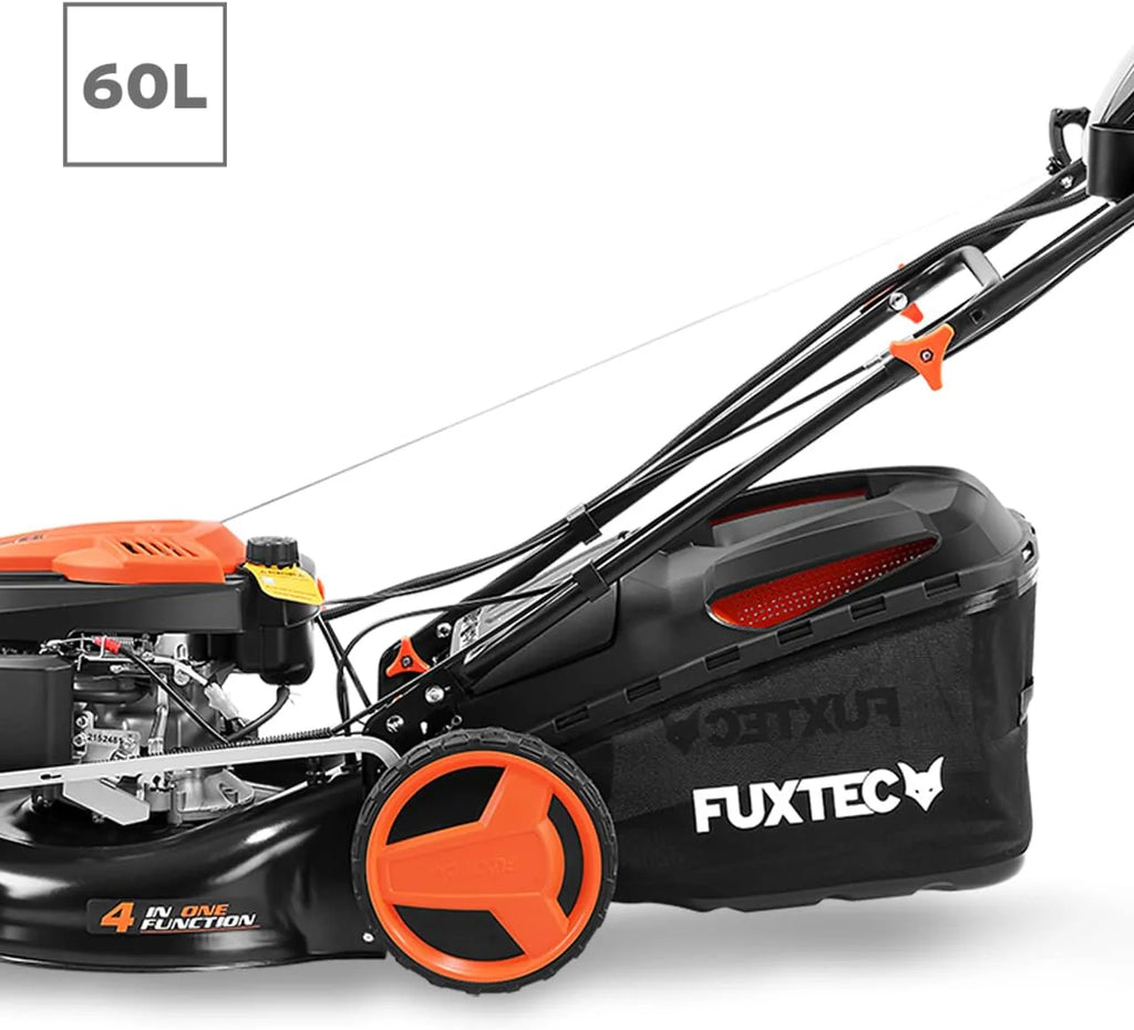 Kosiarka spalinowa FUXTEC 4w1 FX-RM5196eSPRO, 6 KM / 4,4 kW, szer. koszenia 51 cm, naped tylny regulowany, 4-suwowa, 25–75 mm, kosz 60 l i funkcja mulczowania