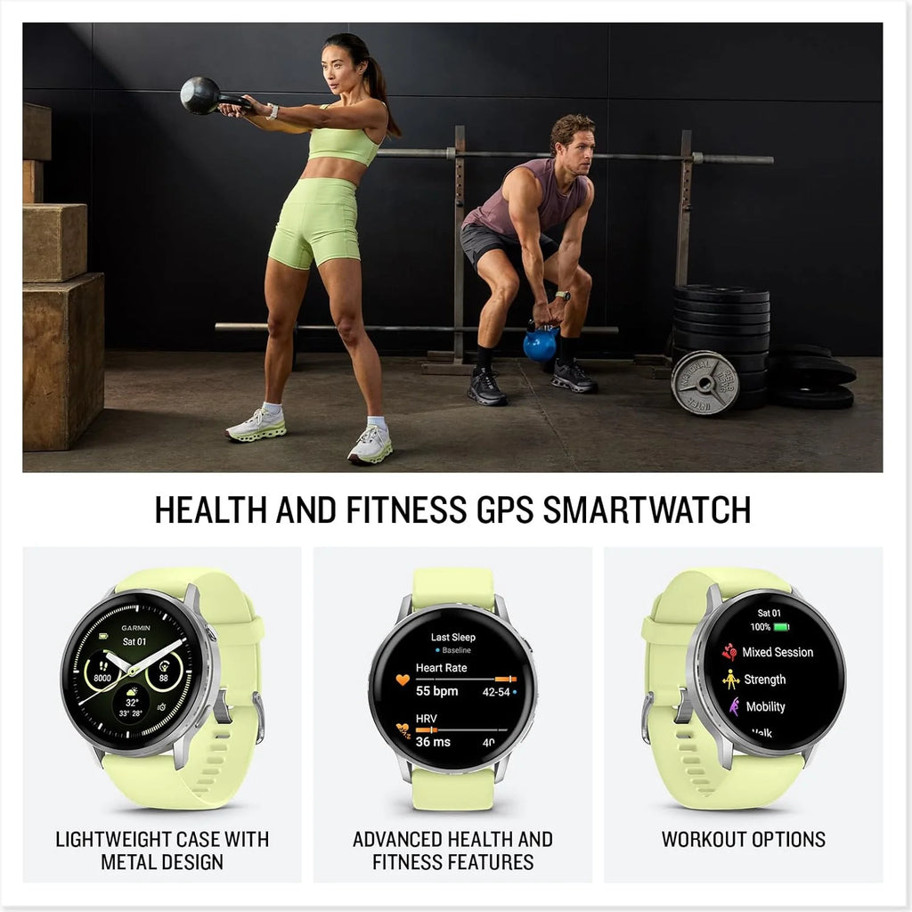 Garmin Venu 4 Premium Smartwatch GPS 41mm, AMOLED, Latarka LED, Slate Black/Black
