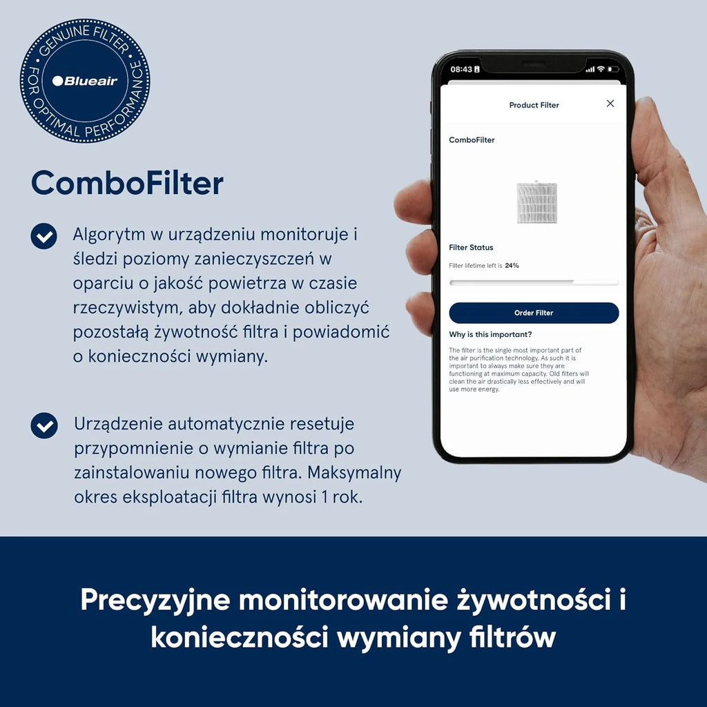 BLUEAIR DustMagnet 5210i Oczyszczacz Powietrza do Domu, Cichy i Skuteczny do Pomieszczeń 48m², Usuwa Bakterie, Alergeny, Sierść Zwierząt i Dym, Biały