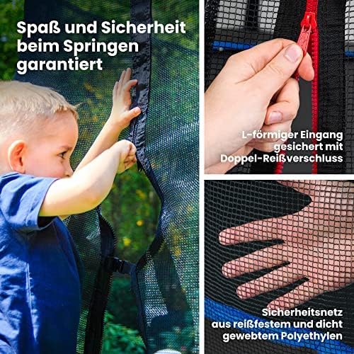 Hop-Sport Trampolina ogrodowa – Komplet trampoliny z podwójnymi nogami w kształcie litery U, zewntrzną siatką, matą do skakania, drabinką ora dodatkowymi akcesoriami, Ø 244/305/366/427/488 cm
