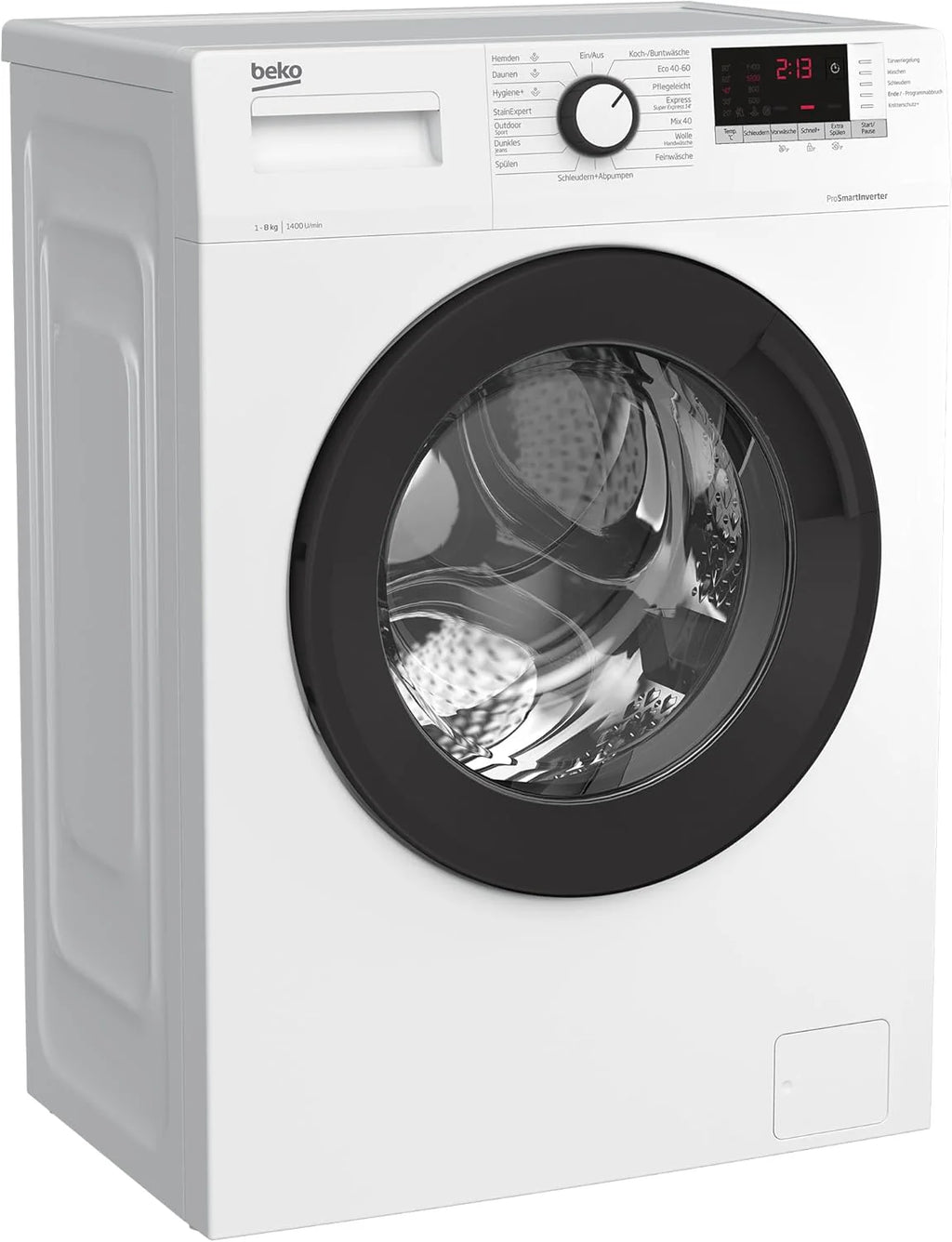 Beko WLM81434NPSA pralka wolnostojąca, w pełni automatyczna, 8 kg, SteamCure, funkcja uzupełniania AddXtra, wybór wirowania 1400 obr./min, higiena + nadaje się dla alergików, biała