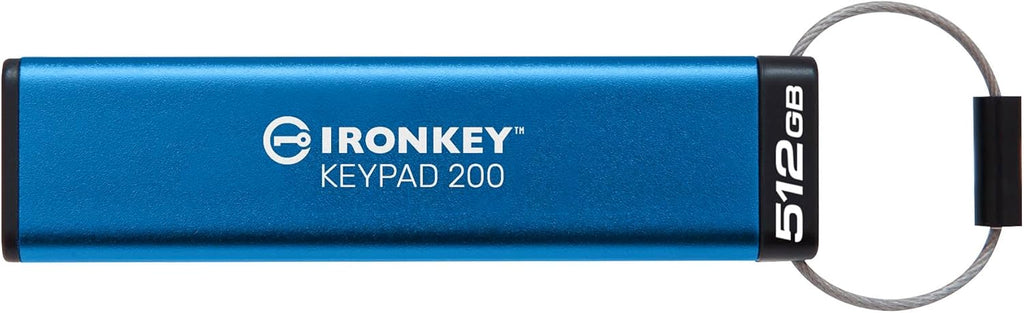 Kingston Klawiatura IronKey 200 typu A szyfrowana sprzętowo pamięć flash USB FIPS 140-3 poziom 3 (w toku) z 256-bitowym szyfrowaniem sprzętowym XTS-AES - IKKP200/512GB