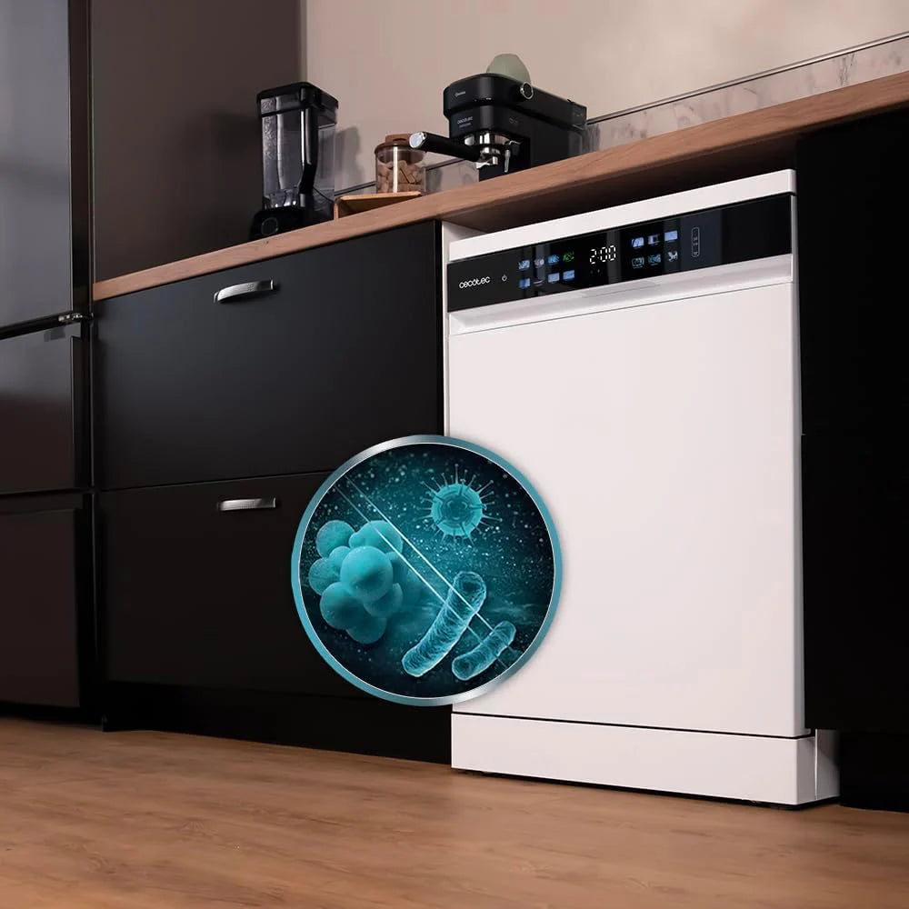 Cecotec Zmywarka do zabudowy Bolero Aguazero 6210 D. 60 cm, 15 koców, klasa D, Display Color, trzecia taca, 14 programów, podwójna strefa, elektroniczny Aquastop, Dry +, regulowana taca, AutoClean