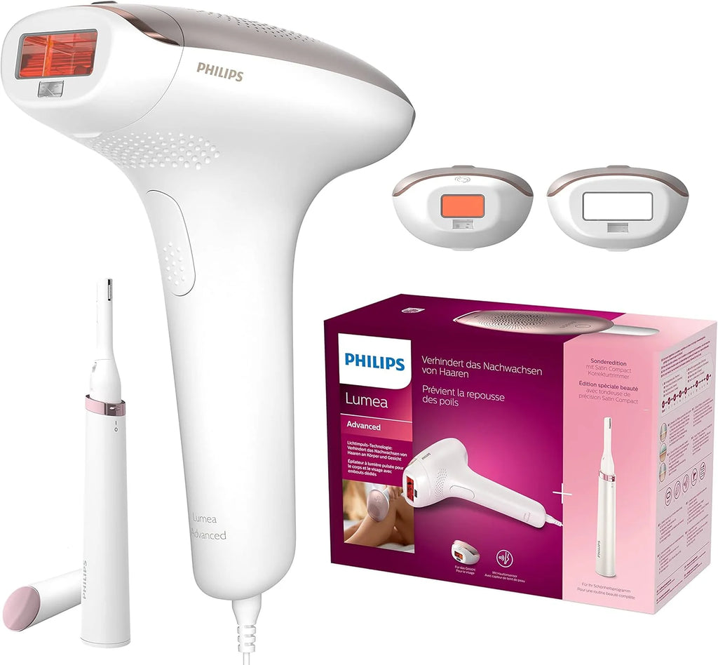 Philips Lumea Zaawansowane urządzenie do usuwania włosów IPL z 2 nasadkami do twarzy i ciała z mini szczoteczką do oczyszczania twarzy VisaPure - BRI922/00