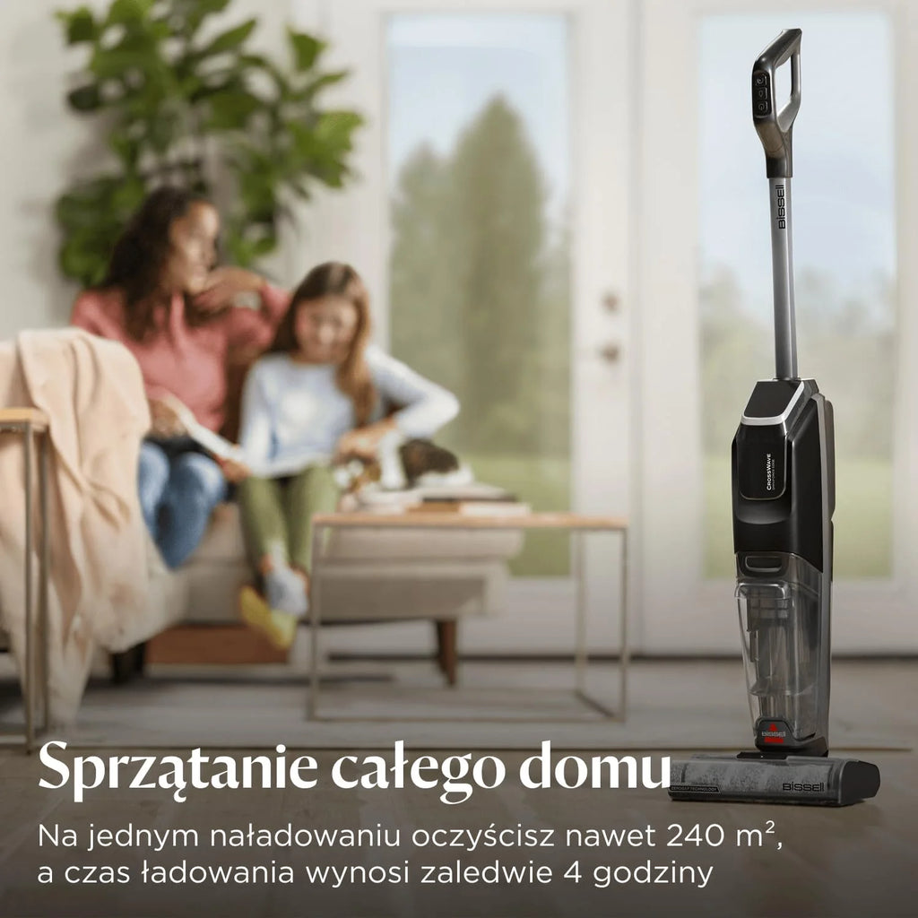 BISSELL CrossWave OmniForce, Odkurzacz Bezprzewodowy Mokro i Sucho, Odkurzanie i Mycie lub tryb Wyłącznie Odkurzania, Odkurzacz Piorący o Wysokiej Mocy, 240m² Czyszczenia Wielopowierzchniowego, 3912N
