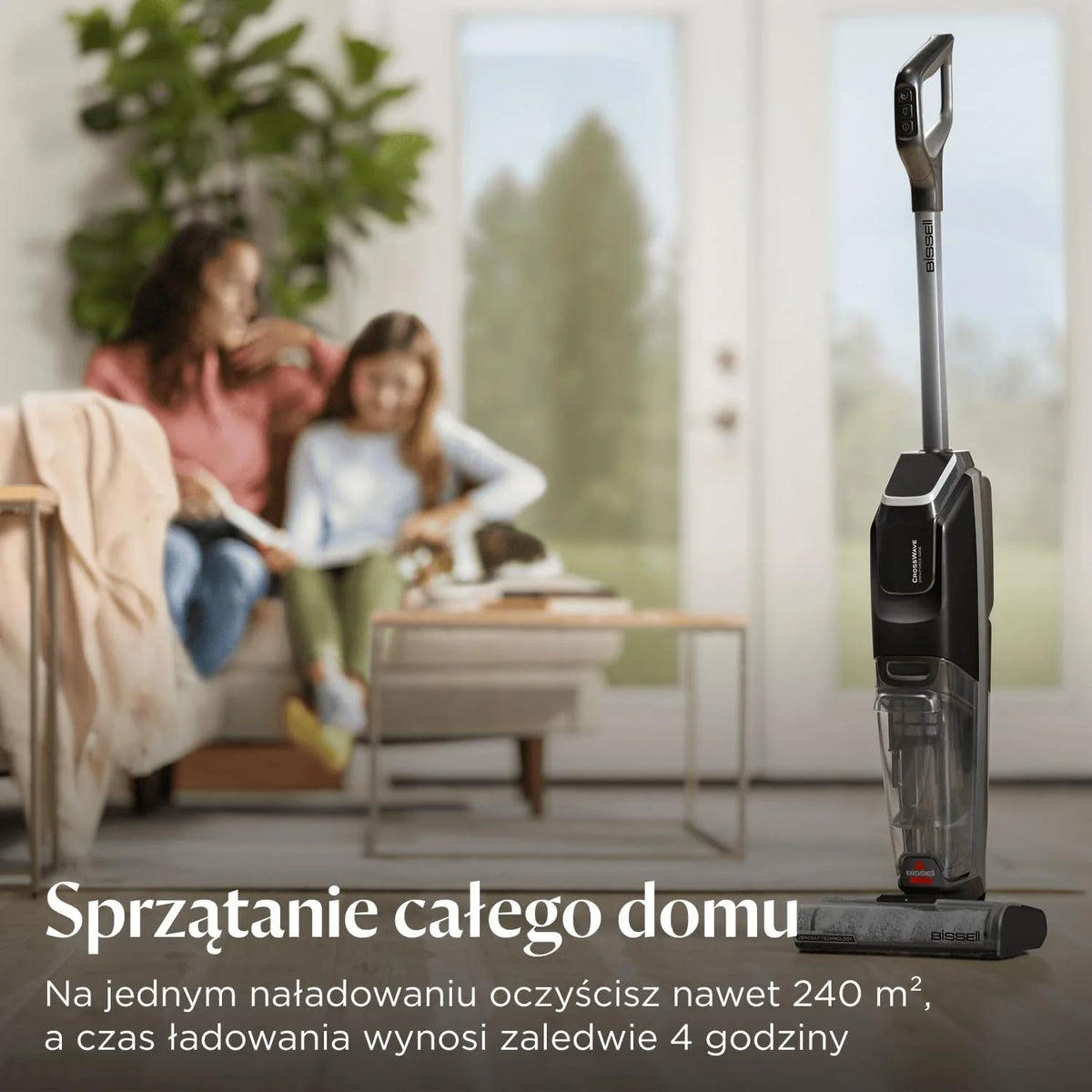 BISSELL CrossWave OmniForce, Odkurzacz Bezprzewodowy Mokro i Sucho, Odkurzanie i Mycie lub tryb Wyłącznie Odkurzania, Odkurzacz Piorący o Wysokiej Mocy, 240m² Czyszczenia Wielopowierzchniowego, 3912N