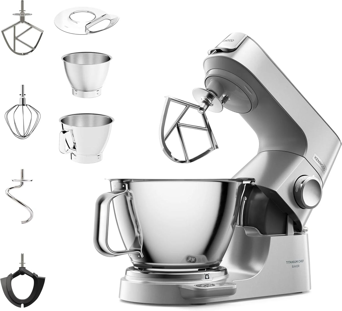 Kenwood Titanium Chef Baker Mikser, Srebrny, 5/3,5 l