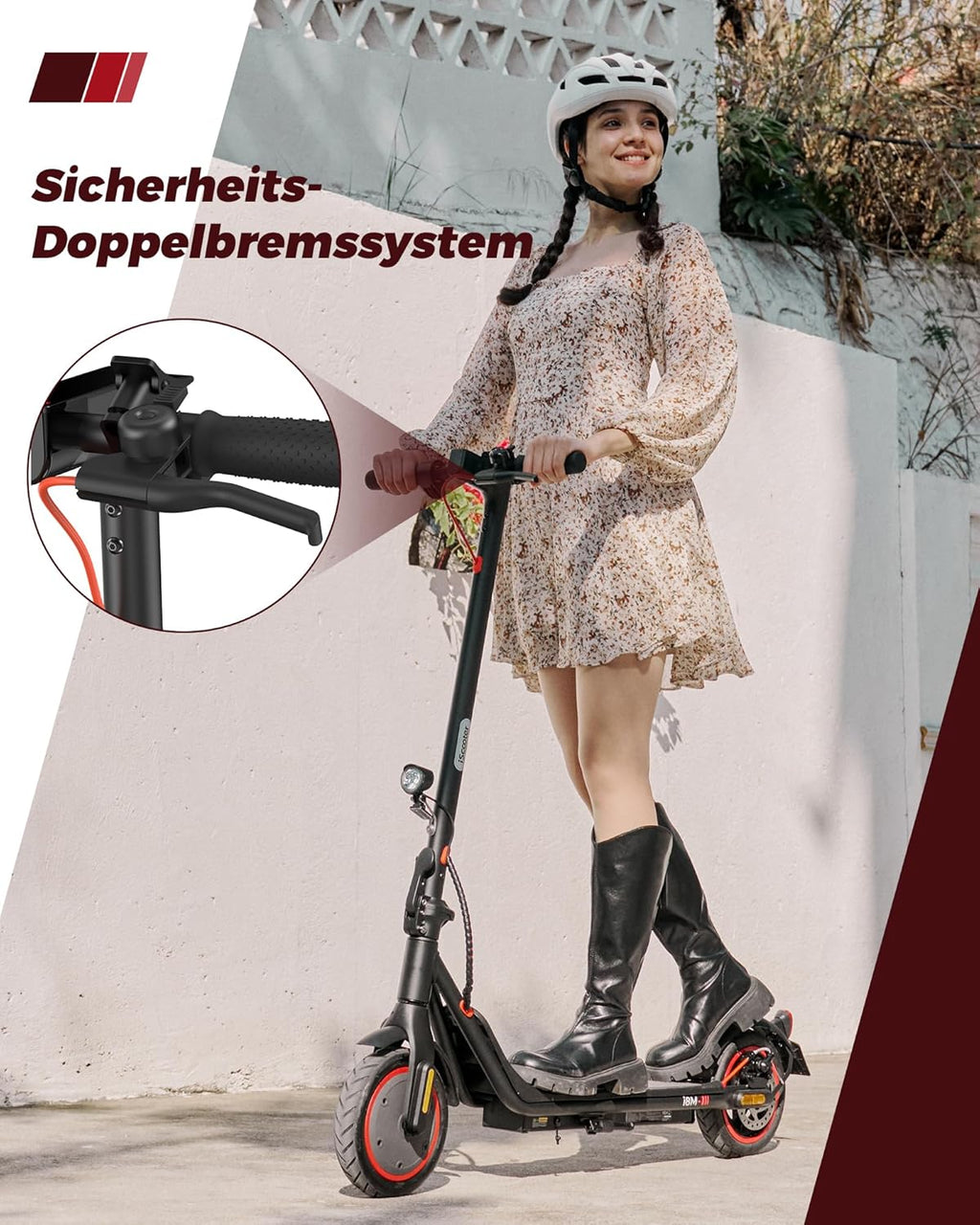 ABE skuter elektryczny z dopuszczeniem do ruchu drogowego dla dorosłych, silnik o mocy maks. 500 W, zasięg od 25 do 30 km, do poruszania się i odkrywania bez wysiłku, z aplikacją