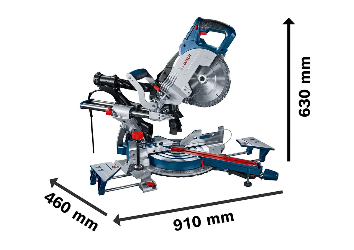Bosch Professional: ukośnica do paneli GCM 8 SJL (1 600 W, średnica tarczy pilarskiej 216 mm, 1 tarcza pilarska, zacisk)