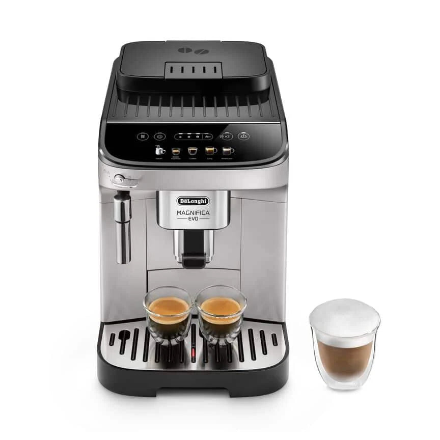 De'Longhi Magnifica Evo Ecam 292.81.B W Pełni Automatyczny Ekspres do Kawy z Dyszą do Spieniania Mleka, 7 Przycisków do Różnych Rodzajów Kaw, Intuicyjny Panel Sterowania, 2 Filiżanki, Czarny