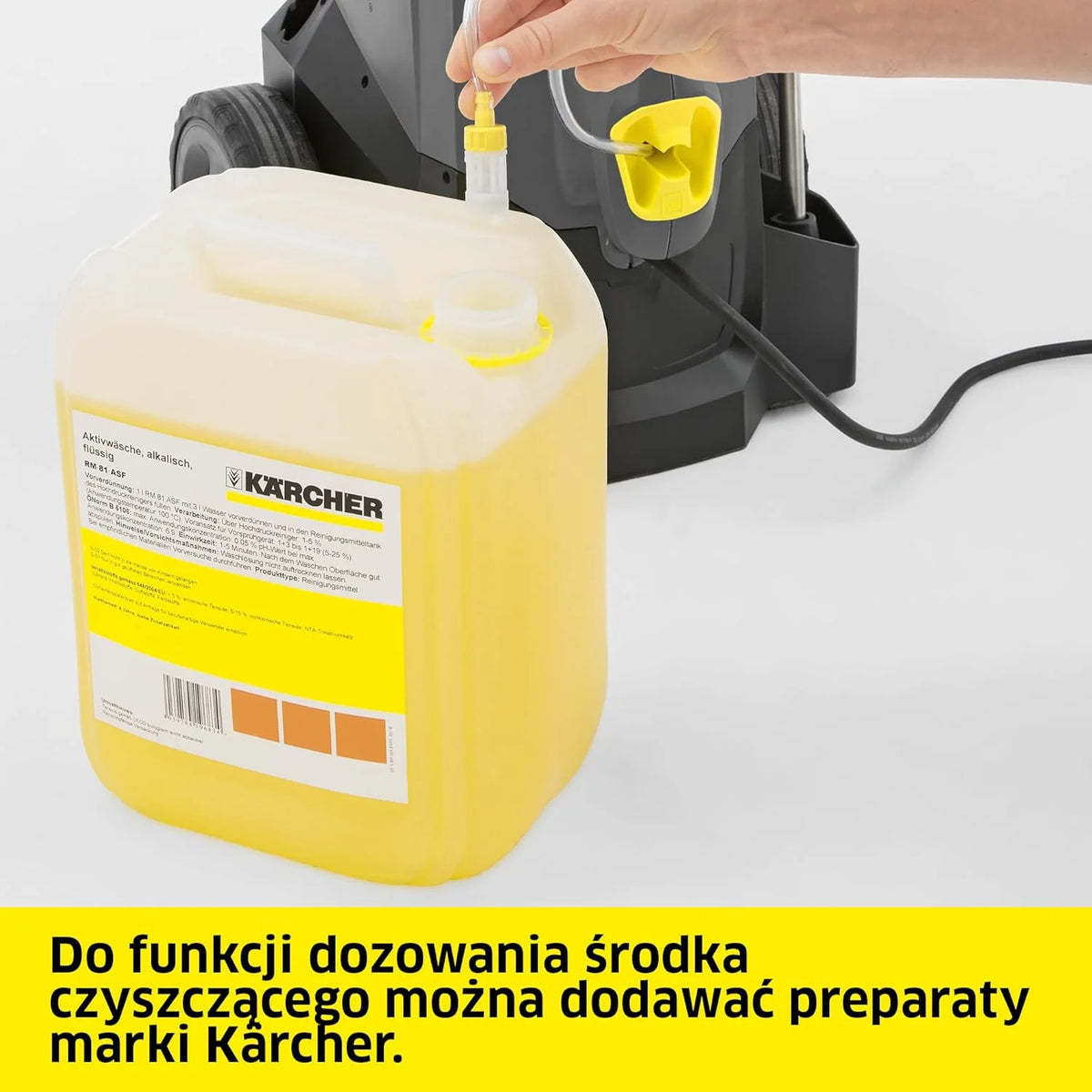 Kärcher urządzenie wysokociśnieniowe HD 5/15 C Plus + FR Classic, ciśnienie robocze: 150 bar, wydajność: 500 l/h, waga: 27,8 kg, wąż: 10 m, pistolet, dysza rotacyjna, myjka powierzchniowa. Zimna woda