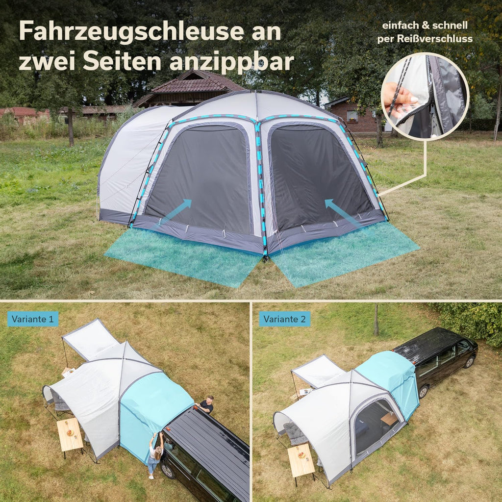 Skandika Pitea 4 Flex Protect Bundle namiot kopułowy z kluczem Van Plus | namiot kempingowy dla 4 osób, z śluzą do furgonetki, wszyta podłoga, słup wody 5000 mm, UPF 50+ | namiot, kemping, do