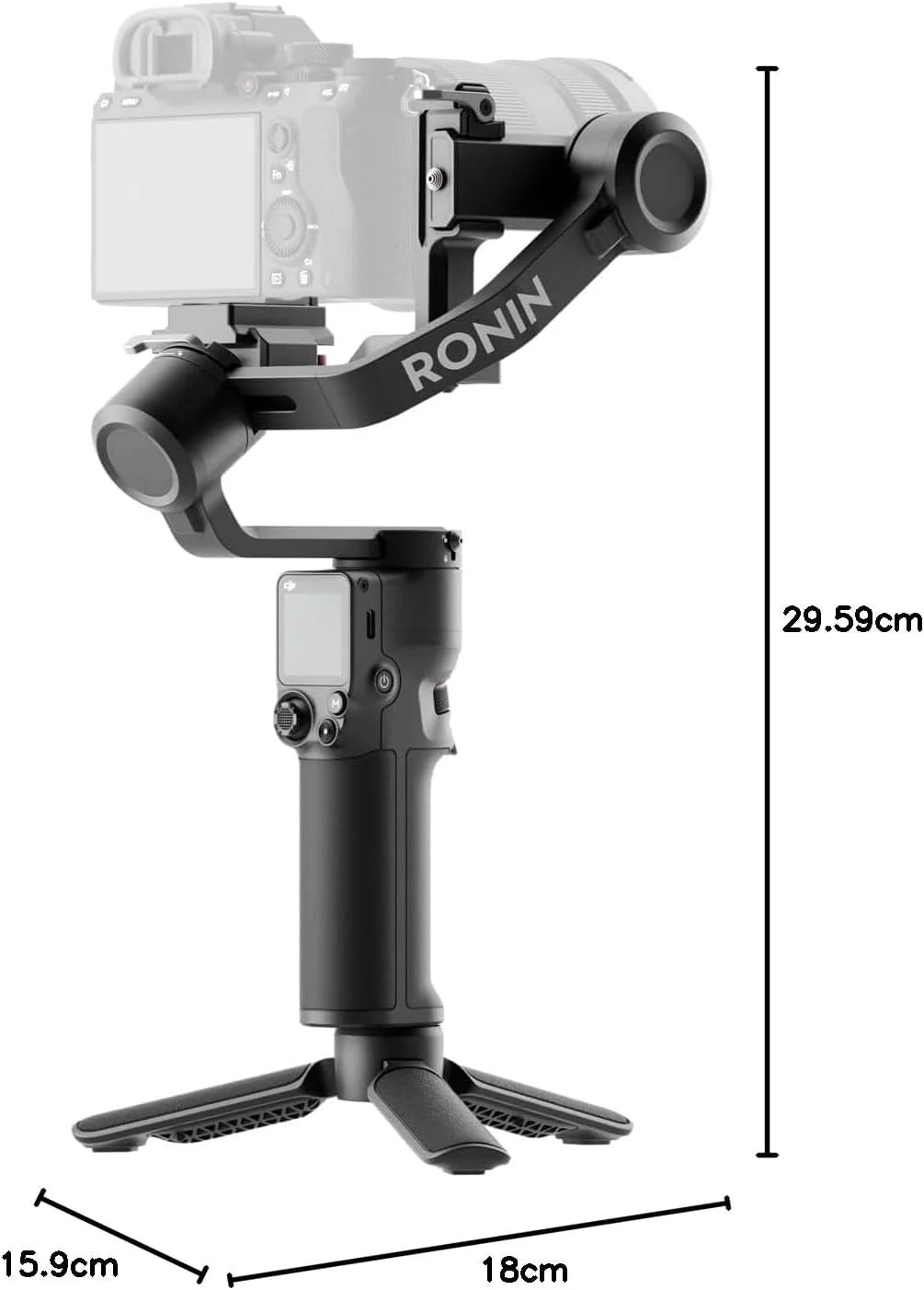 DJI RS 3 Mini, 3-osiowy lekki stabilizator do kamer marki Canon/Sony/Panasonic/Nikon/Fujifilm, przetestowana nośność 2 kg, sterowanie migawką Bluetooth, natywne ujęcia pionowe