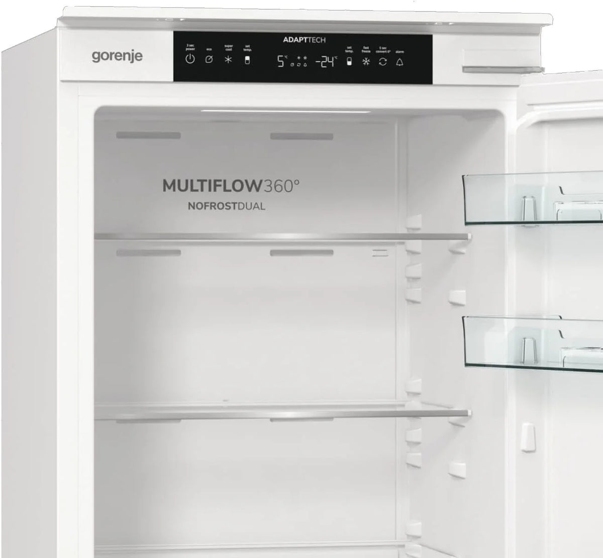 Gorenje NRKI517E41 lodówko-zamrażarka do zabudowy/178 nisza/zawias do drzwi przesuwnych/EEK:E/NoFrost DualAdvance/252L/AdaptTech/SuperCool/ConvertActive/EcoMode/wys. x szer. x gł.: 177,2 x 54 x 54,5